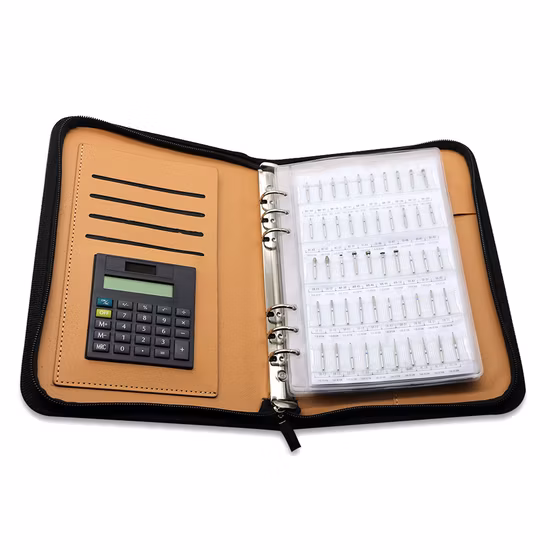 Dental High Speed Diamond Burs Sample Wallet Demonstation Book with Calculator